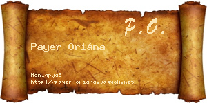Payer Oriána névjegykártya